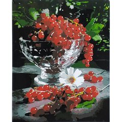Картина за номерами Strateg ПРЕМІУМ Калинова ваза з лаком розміром 40х50 см (SY6854) SY6854-00002 фото