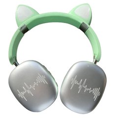 Бездротові навушники Bluetooth з котячими вушками LED SP-20A Зелені 17952 фото