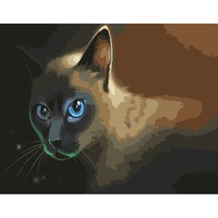 Картина за номерами Strateg ПРЕМІУМ Блакитноокий кіт розміром 40х50 см (GS368) GS368-00002 фото