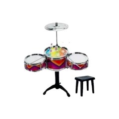Барабанная установка со стульчиком Jazz Drum Цветная полоска 14359 фото