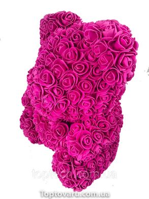 Мишка с сердцем из 3D роз Teddy Rose 40 см Розовый с розовым сердцем 3666 фото