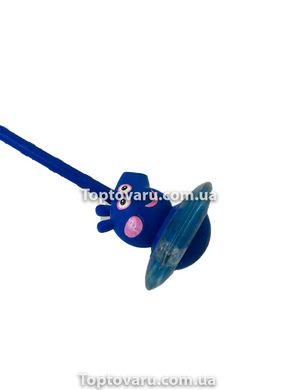 Скакалка на одну ногу со светящимся роликом (нейроскакалка) Sunroz с LED Синий 4781 фото