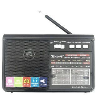 Акумуляторний радіоприймач USB Flash, SD card GOLON RX1313 Чорний 25314 фото