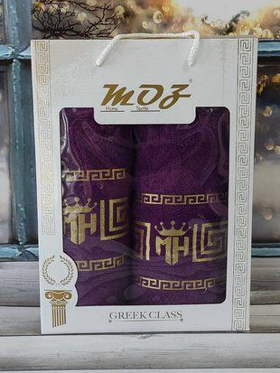 Рушники подарункові Moz versace mor набір 2шт 16826 фото