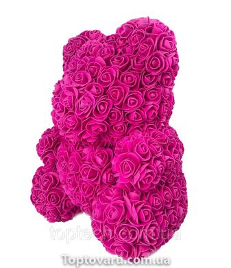 Мишка с сердцем из 3D роз Teddy Rose 40 см Розовый с розовым сердцем 3666 фото