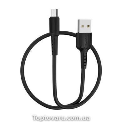 Кабель BOROFONE BX16 USB to Micro 2A, 1m, PVC, TPE connectors, Black BX16MB-00001 фото