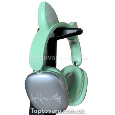 Бездротові навушники Bluetooth з котячими вушками LED SP-20A Зелені 17952 фото