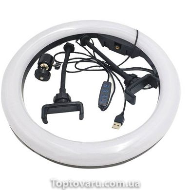 Кольцевая лампа LED LC-330 33 см с 2 держателями для телефона 5634 фото