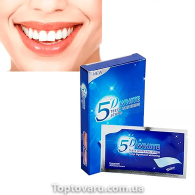 Отбеливающие полоски 5D White Teeth Whitening Strips 7 шт 8803 фото