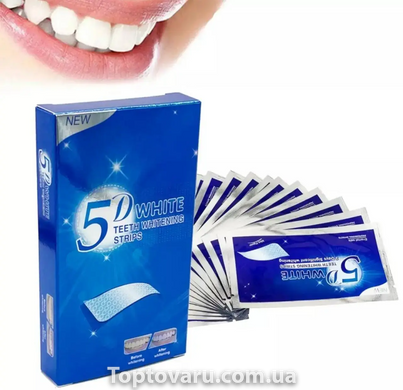 Відбежуючі смужки 5D Whitte Teeth Whitening Strips 7 шт 8803 фото