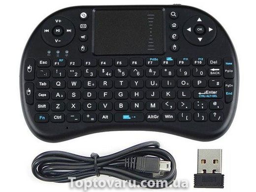 Беспроводная клавиатура с тачпадом wireless MWK08 (I8) черная 426 фото
