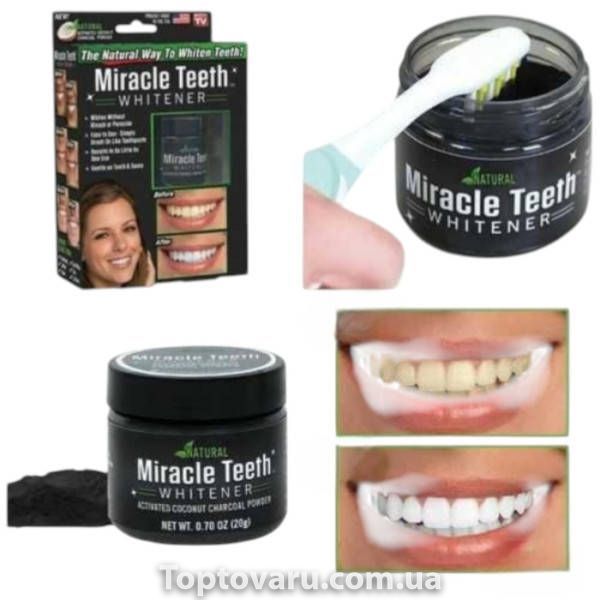 Отбеливатель зубов Miracle Teeth Whitener черная зубная паста 34683 фото