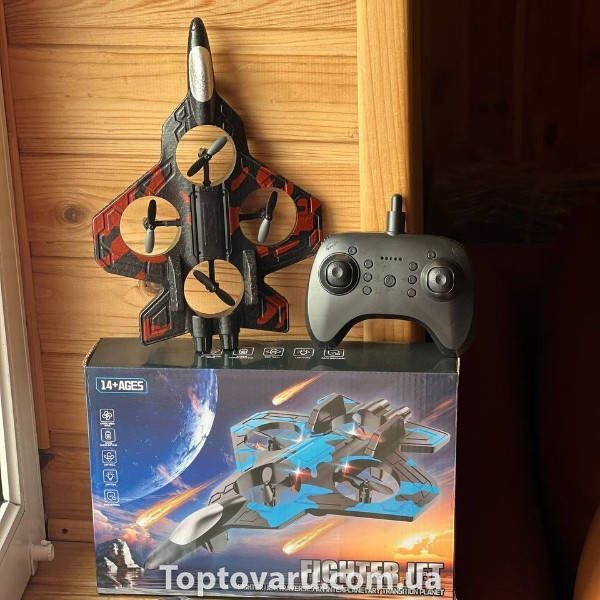 Літак на радіокеруванні Винищувач toy airplane AND JX2085 Чорний з червоним 34148 фото