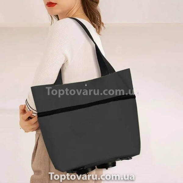 Сумка Шоппер на колесиках Черная 22245 фото