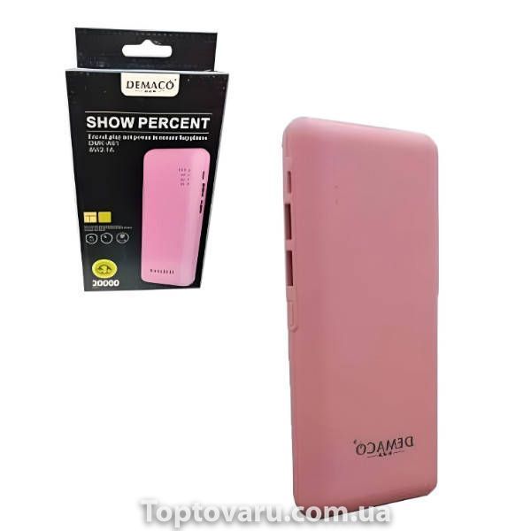 Power Bank 20000mAh Demaco DMK-A81 5V\2.1A Рожевий 34494 фото