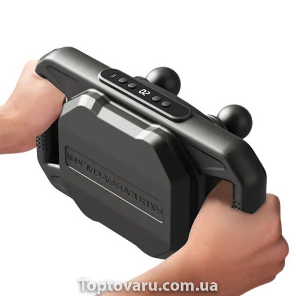 Массажер перкуссионный для тела 6 массажных головок Fascial Gun JBY-328 Черный 30596 фото