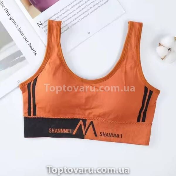Бюстгальтер спортивный Shoulder Sports Suit Оранжевый 20606 фото