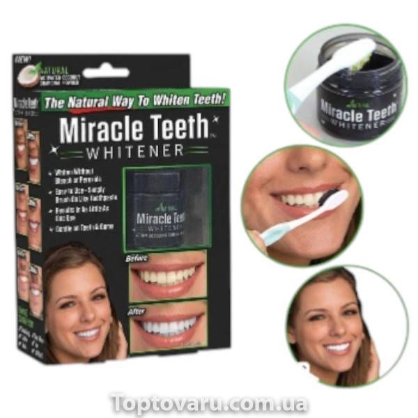 Отбеливатель зубов Miracle Teeth Whitener черная зубная паста 34683 фото