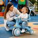 Велосипед триколісний Baby Carriage 588 з батьківською ручкою та кошиком Блакитний 37526 фото 2