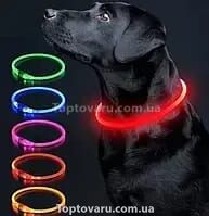 Универсальный светящийся ошейник для собак Trox TR-35 Красный 11350 фото