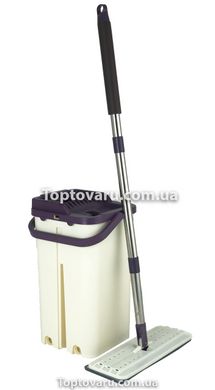 Комплект для уборки ведро и швабра с отжимом EasyMop 10л Бежево-фиолетовый 2197 фото