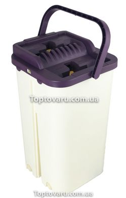 Комплект для прибирання сміття і швабра з віджиманням EasyMop 10л Бежево-фіолетовий 2197 фото