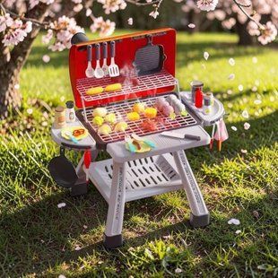Набір ігровий Гриль Home Barbecue WD503B з парою, світлом, звуком та аксесуарами Червоний з чорним 38053 фото