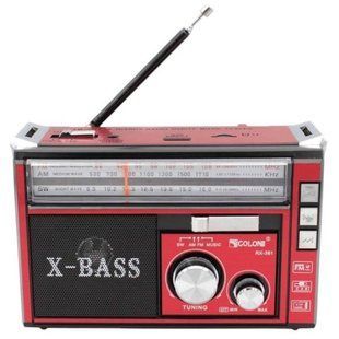 Радіоприймач з ліхтарем, MP3, USB GOLON RX382 LED Чорний з червоним 25375 фото