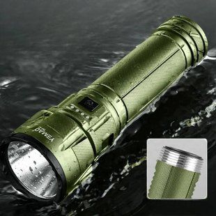 Фонарь ручной аккумуляторный повышенной мощности поисковый с колпачком YEMAO YM-A1 XHP70.2 Зеленый 37243 фото