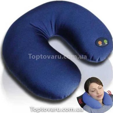 Подушка подголовник массажная Neck Massage Cushion Темно синяя 12720 фото