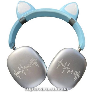 Бездротові навушники Bluetooth з котячими вушками LED SP-20A Блакитні 17953 фото