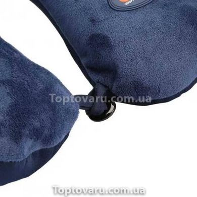 Подушка подголовник массажная Neck Massage Cushion Темно синяя 12720 фото