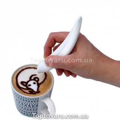 Ручка механическая для декорации кофе Белая 14575 фото