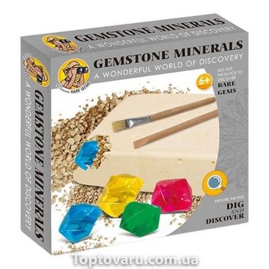 Набір дитячий для розкопок Кристали з набором інструментів H-22021 Gemstone Minerals 17634 фото