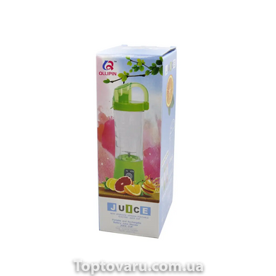 Блендер Smart Juice Cup Fruits USB Зелений 2 ножі з ручкою 10848 фото
