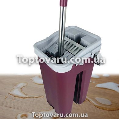 Комплект для уборки ведро и швабра с отжимом Scratch 8л Фиолетово-серый 3702 фото