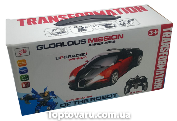 Машинка-трансформер Glorlous Mission Bugatti на радіоуправлінні червона 1278 фото