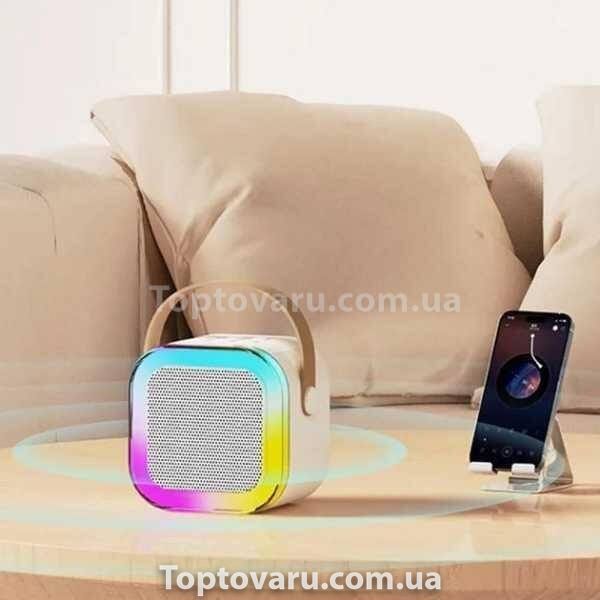Колонка портативная с подсветкой и 2 микрофона K12 Бежевая 13701 фото