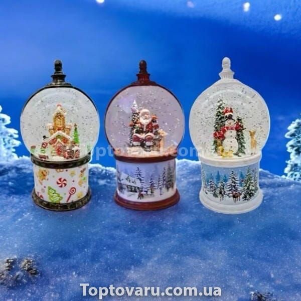 Шар новогодний с подсветкой от батареек и USB 20*10*10 Белый Санта Клаус 21343 фото