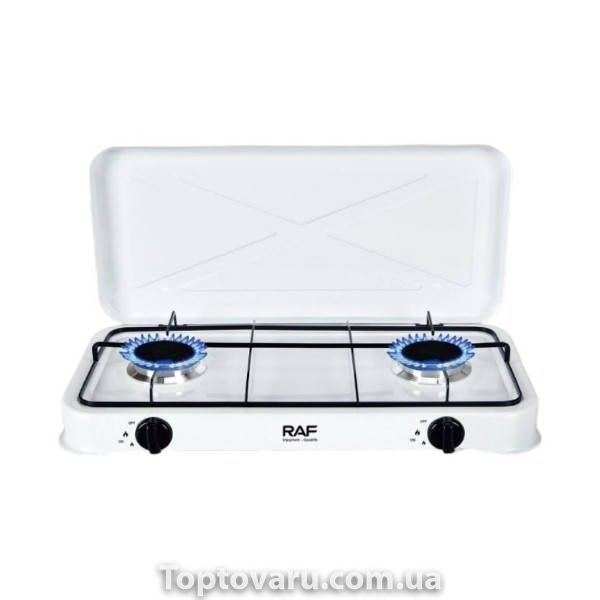 Газова плита двоконфоркова настільна Cooking Gas Stove RAF R.8504 W Біла 36113 фото