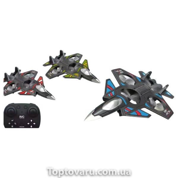 Літак на радіокеруванні Винищувач toy airplane AND JX2085 Чорний із салатовим 34149 фото