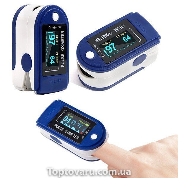 Пульсоксиметр Fingertip Pulse Oximeter LK88 Синий 2476 фото