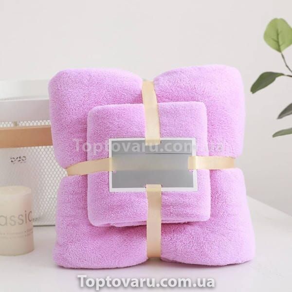 Набір рушників 2шт 145*80см та 75*35см Towel blanket 521-2415 Фіолетовий 23183 фото