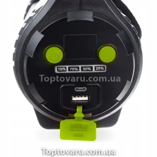 Фонарь аккумуляторный с USB JS-881 Зелёный 9237 фото