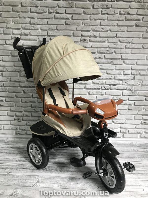 Дитячий триколісний велосипед Best Trike 5099 (БЕЖЕВИЙ), батьківська ручка і поворотне сидіння 1864 фото