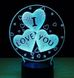 Настільний світильник New Idea 3D Desk Lamp Серця в кулі "I love you" 1533 фото 2