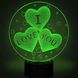Настольный светильник New Idea 3D Desk Lamp Сердца в шаре "I love you" 1533 фото 3