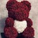 Мишка с сердцем из 3D роз Teddy Rose 40 см Бордовый NEW фото 2
