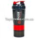 Шейкер 3-х камерный для спортивного питания Spider Bottle Черно-Красный 6971 фото 2