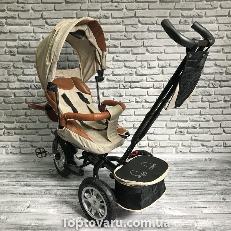 Дитячий триколісний велосипед Best Trike 5099 (БЕЖЕВИЙ), батьківська ручка і поворотне сидіння 1864 фото